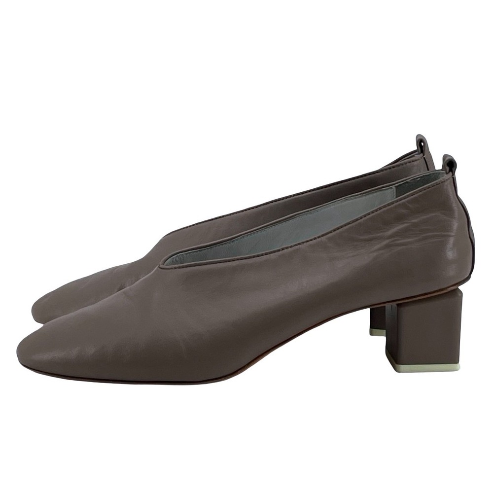 Gray Matters Women Pumps Mildred Block Heel Taupe Leather Size 40.5 - Picture 4 of 6